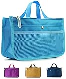 Hoxis Insert Organizer Diaper Bag Expandable 13 Pockets Organizer with Handles 10.6 X 6.3 Bag in Bag (Blue)