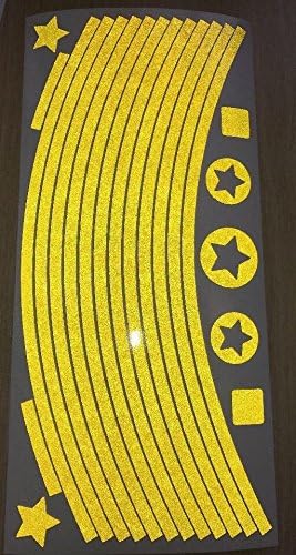 Harvey Supplies Yellow reflective 3m Wheel Stickers Mountain bike Rim Reflex UK SELLER Bmx Reflx