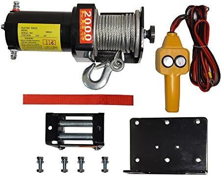 Micropower 2000 lbs Recovery Winch Combo Kit Electric 12V ATV UTV Snow Boat Trailer Truck SUV Jeep Plow Off Road