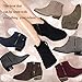 ROF Petty-02 Women's Fashion Western Inspired Almond Pointy Toe Vegan Stacked Heel Ankle Booties