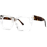 VOOGLAM Square Blue Light Reading Glasses For Women Men Anti Eyestrain Dry Eyes Readers Pacheco