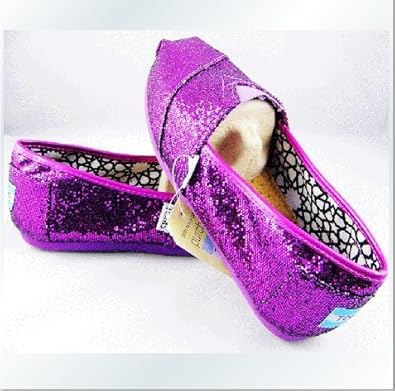 purple glitter toms