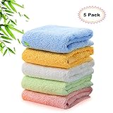 Kyapoo Bamboo Baby Washcloths Natural Towels Ultra Soft Hypoallergenic Perfect for Sensitive Skin Reusable Wipes 5 Pack