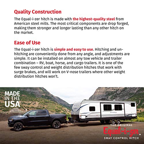 Equalizer 4point Sway Control Hitch, 90001069, 10,000 Lbs Trailer