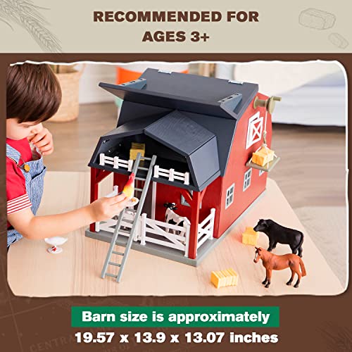 Terra By Battat Wooden Animal Barn Toy Barn Farm Playset Pretend