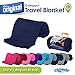 Cloudz Cozy Compact Airplane Travel Blanket for Your Flight, Car, Camping, Home or Comforting Warmth Anywhere! - Navy
