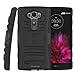 LG G Flex 2 Case, MoKo Shock Absorbing Hard Cover Ultra Protective Heavy Duty Case with Holster Belt Clip + Built-in Kickstand for LG G Flex 2 5.5 Inch (2015) - Black