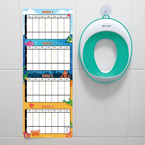 Potty Training Chart - Reward Sticker Chart - Marks Behavior Progress – Motivational Toilet Training for Toddlers and Children – Great for Boys and for Girls (Sea Theme)