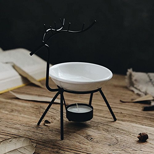image for Hwagui - Deer Design Burner Candle Aromatherapy Oil Lamp Air Freshener