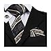 Hi-Tie Men's Brown Wedding Ties Silk Neckties with Pocket Square and Cufflinks Set