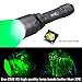 VASTFIRE 350 Yard LED Green Flashlight Kit Hog Predator Long Range Night Hunting Light Dual Pressure Switch Barrel Scope Mounts (No Rail Mount, No Scope Mount)