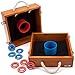 GSE Games & Sports Expert Premium Oak Wood Washer Toss Game Set with 8 Washers with Bottle Opener for Adults and Family. Portable Outdoor Game for Lawn, Beach, Backyard, Pitching, Tailgating, Camping