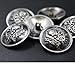 Shuang Dong 11 Pieces Silver Vintage Metal Blazer Button Set - Skull - For Blazer, Suits, Sport Coat, Uniform, Jacket,15mm 20mm