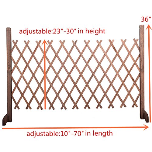expanding portable fence wooden screen pet gate kid safety dog lawn patio garden