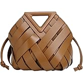 Vegan Leather Clutch Purses for Women Woven Small Crossbody Shoulder Bag Cute Top Handle Handbags Satchels 2025