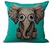 Phapyness Funny Lovely Animals Abstract Adorable Elephant Baby Wearing Glasses Green Background Cotton Linen Throw Pillow Case (elephant) …