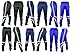 Kids Skinny Soccer Pants Training Sweat Sport Gym Athletic Tight Fit (YOUTH-L, BLACK/WHITE)