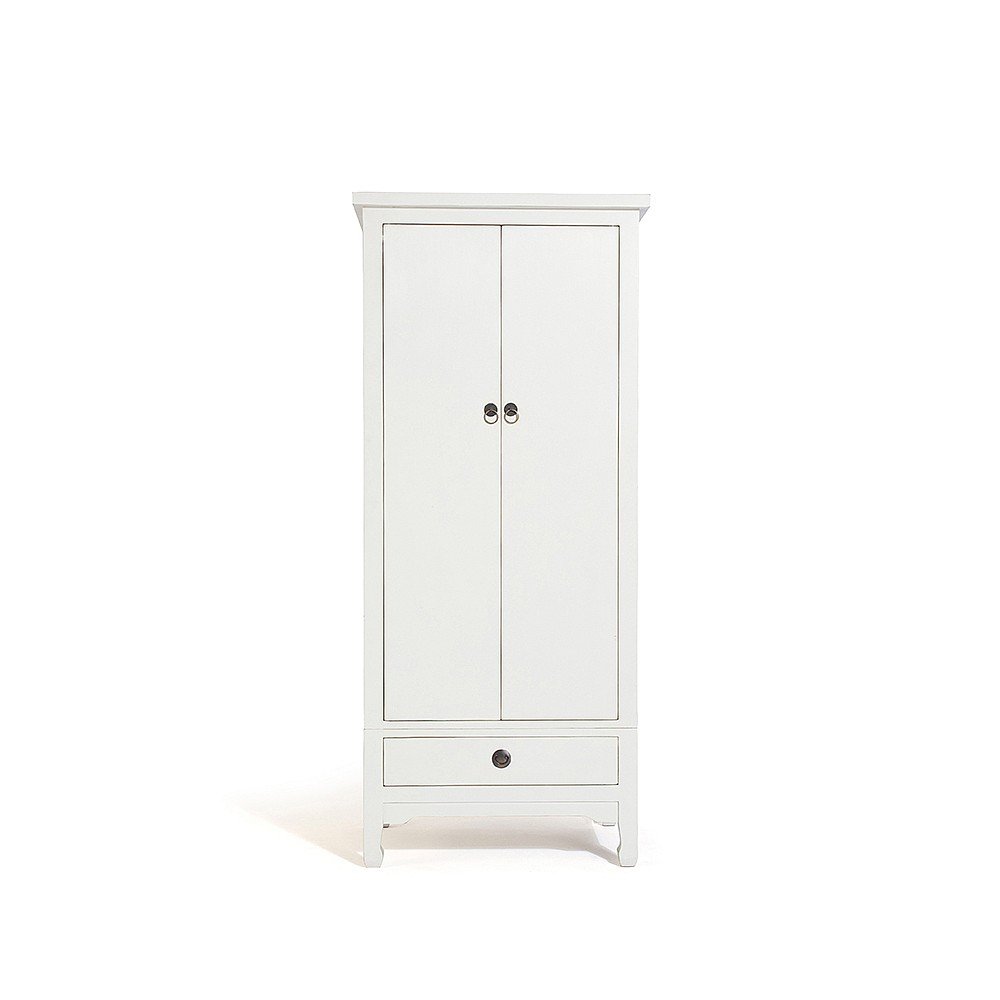 Lombok Mandara Thin Wardrobe Poplar White 90 X 63 X 205 Cm