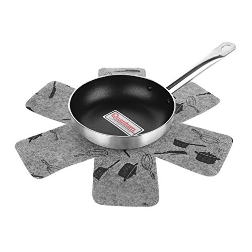 ASSIS Pot & Pan Protectors, Set of 6 15 Inches Gray Print Premium Divider Pads to Prevent Scratching, Separate and Protect Surfaces of Your Cookware - Cookware Accessories - Thumbnail 4