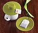 Epoca Silicone Tea Bag Buddy and Cup Cover Lid, 2-Pack, Green
