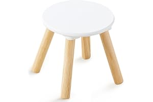 Beright Wooden Step Stool for Kids, Children's Stool Perfect Matched Sensory Table, 9 Inch Sturdy Sitting Stool with Assembled Four-Legged, 1 Pack