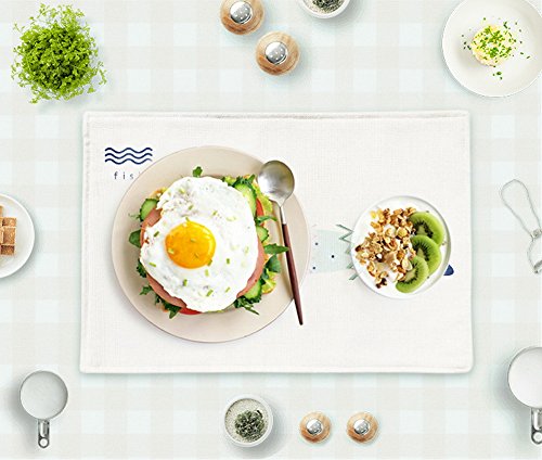 Cotton Linen Placemats Heat Insulation Table Mats for Kitchen Dining Set of 4