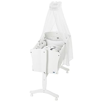 Alvi Set für Pendelwiege/Wiegenset Silver Star grau 786-9