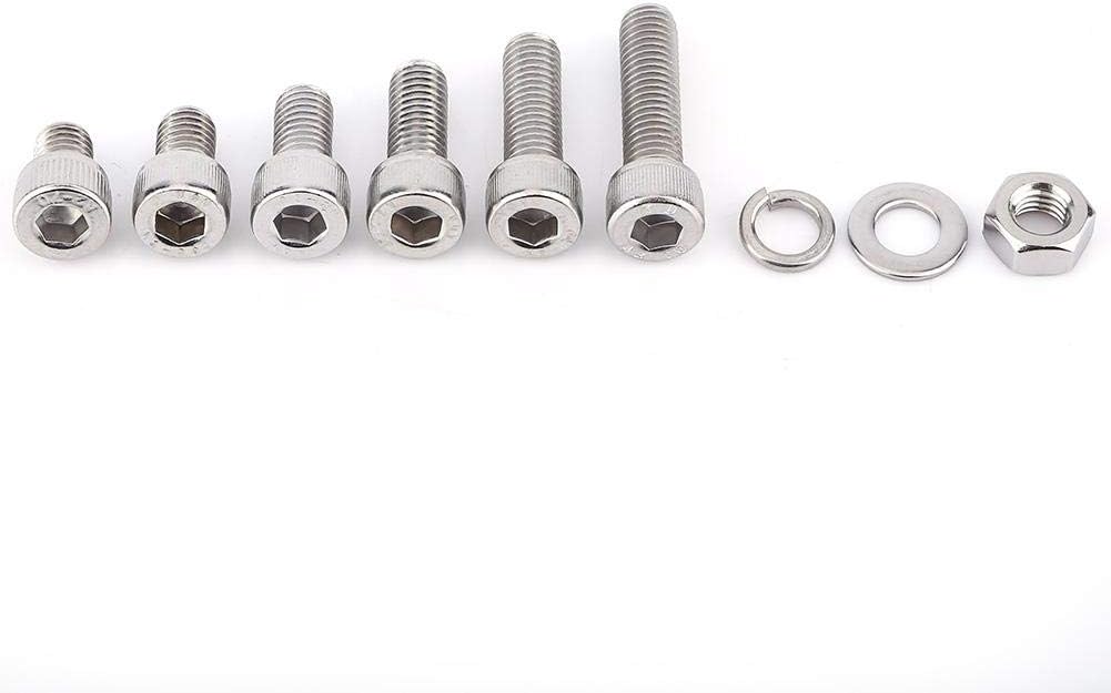 TOPINCN Screws Nuts Washers Set M3/M5/M6/M8 Ss304 Stainless Steel Hex Socket Head Cap Screws With Hex Nut Washers Assortment Kit(M8 60Pcs)