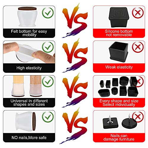 32 PCS Silicone Chair Leg Floor Protectors Caps Furniture Silicon