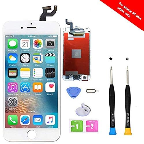 Premium Screen Replacement Compatible with iPhone 6s Plus 5.5 inch Full Assembly -LCD Touch Digitizer Display Glass Assembly with Tools, Fit Compatible with iPhone 6s Plus (White)