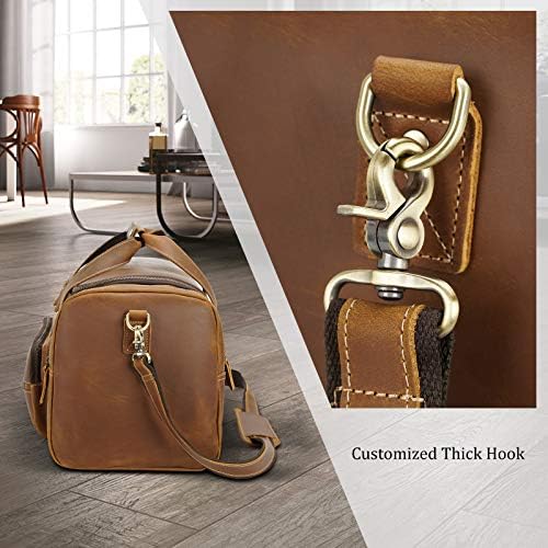 Polare 23" Full Grain Cowhide Leather Gym Duffle Weekender Overnight Travel Duffel Bag For Men 3 Polare 23" Full Grain Cowhide Leather Gym Duffle Weekender Overnight Travel Duffel Bag For Men