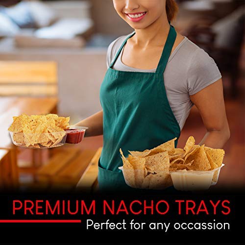 22oz Plastic Nacho Trays (100 Pack) Large Disposable Tray for Nachos