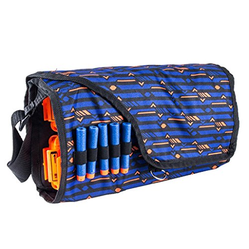 18-Round Magazine Clips Shoulder Bag Storage Bag Dart Carry Case For Nerf N-Strike Elite By E-SCENERY (Blue)
