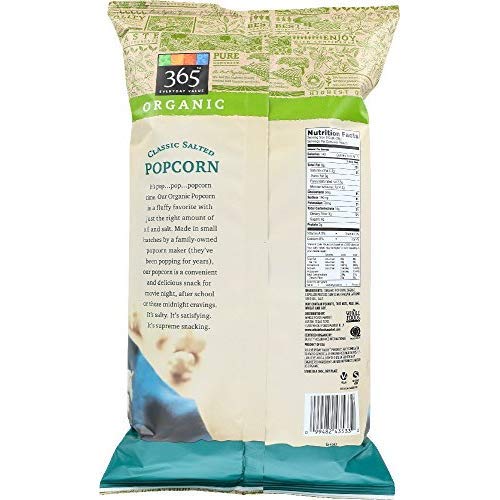 365 EVERYDAY VALUE, ORGANIC CLASSIC SALTED POPCORN, 6 OUNCE