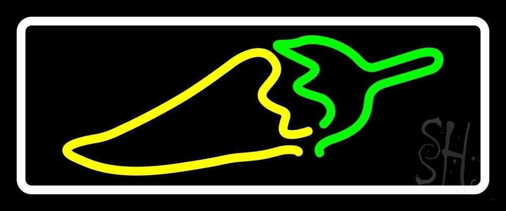 Sign Store N105-4314 10 x 3 x 24 in. Chili Logo Neon Sign - Yellow44; White And Green