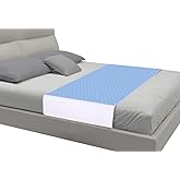 Saddle Style Washable Bed Pad for Incontinence, Waterproof and Reusable Underpad with Tuck-in Sides, Leakage & Sweat Mattress Protector for Adults, Full/Queen 36x60 inch Bed Pads (2 Count,Blue)