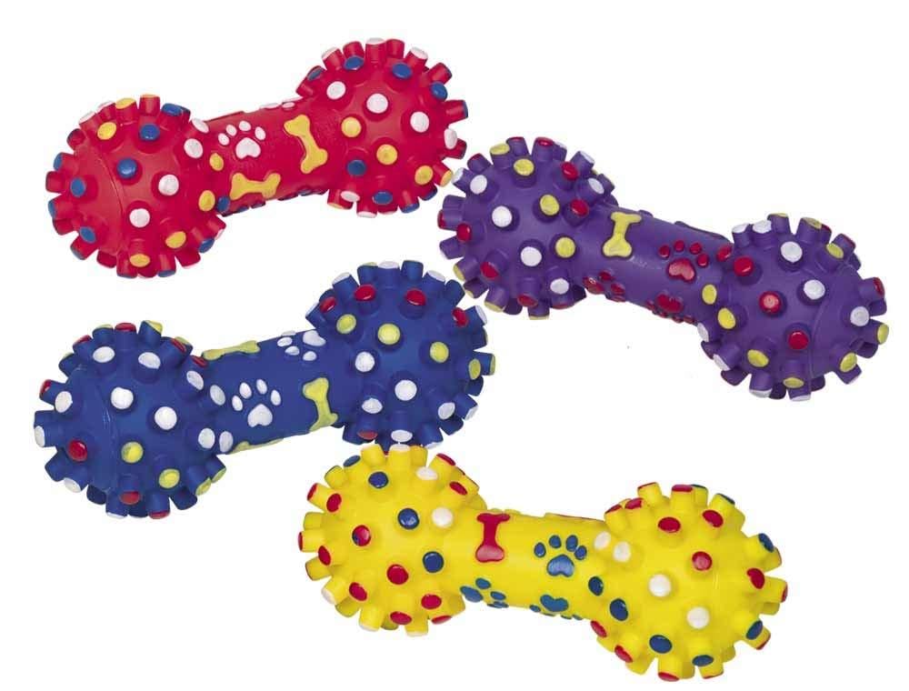 Nobby Vinyl Dumbbell Classic with Squeaker Assorted Colours 17 cm