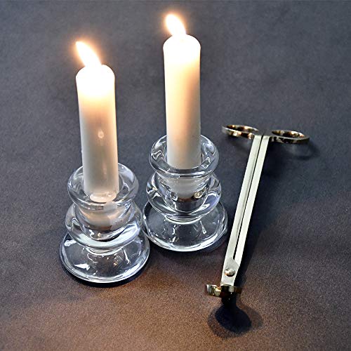 Candlestick Holders Centerpiece Clear Glass Taper Candle Holders