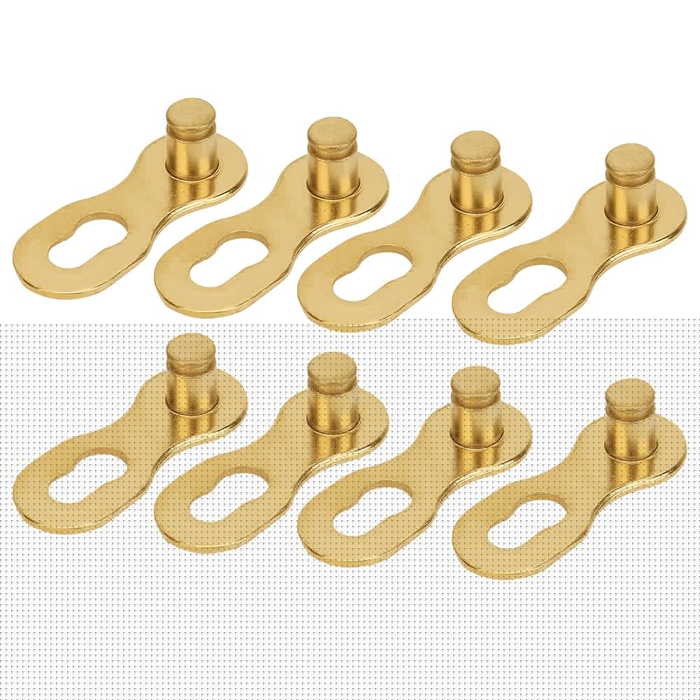 Dioche 12 Speed Split Links, 4Pair Steel Bike Bicycle 12Speed Chain Missing Link Connector Parts Cycling Accessory (Gold)