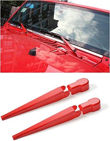 POMAR Front Window Windshield Wiper Nozzle Blade Trim Cover ABS for Jeep Wrangler jk 2007-2017 Red