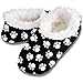 Snoozies Womens Fleece Lined Footies, Dog Paw Prints