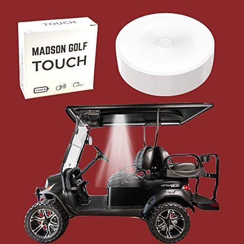 Universal Golf Cart Roof Stick On Anywhere One Touch LED Light fits Club Cart, Onward, Precedent, EZGO, Yamaha, and Garia carts, AAA Battery Powered Puck Designed for Golf cart use, Great Golf Gifts