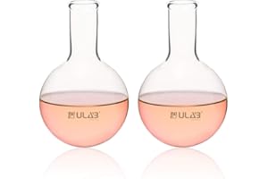 ULAB Glass Wine Decanters, Round Bottom, 17oz, Borosilicate 3.3 Glass Material, Pack of 2, UBF1017