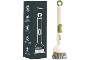 GSMO Dish Brush with Soap Dispenser, Adjustable Angle Handle Dish Wand, Easy Use Kitchen Brush with Hanging Design, OXO Dish 