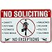 Tags America No Soliciting Sign, Metal Yard Sign for House, Home or Business, 8 x 12 Inch Rust Free Aluminum, Easy Mount On Door, Fence, Gate or Building