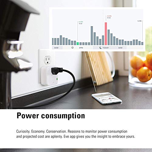 Eve Energy - Smart Plug & Power Meter with built-in schedules, switch a connected lamp or device on & off, voice control, no bridge necessary, Bluetooth Low Energy (Apple HomeKit) - 3 pack - Thumbnail 2