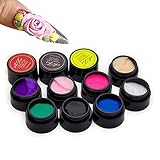 12pcs Carve Patterns Varnish UV Gel 3D Bright Colors Sculpture Painting Gel Nail Polish Easy to Decoration