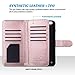 ULAK iPhone 6 Plus Case, iPhone 6s Plus Wallet Case, Flip Folio PU Leather Cover with Multi Card Holders Pockets Magnetic Closure Case for Apple iPhone 6/6s Plus 5.5 inch, Rose Gold+Minimal Stripes