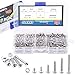 Glarks 230Pcs M3 Stainless Steel Allen Hex Drive Button Head Socket Cap Bolts Screws Nuts Assortment Kit (M3)