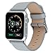 for Apple Watch Band 38mm Series 1 Series 2 Series 3,TOROTOP Luxury Light Gray Genuine Leather Watch Band Strap Replacement Wrist Band with Adapter Clasp for 38mm Apple Watch & Sport & Edition